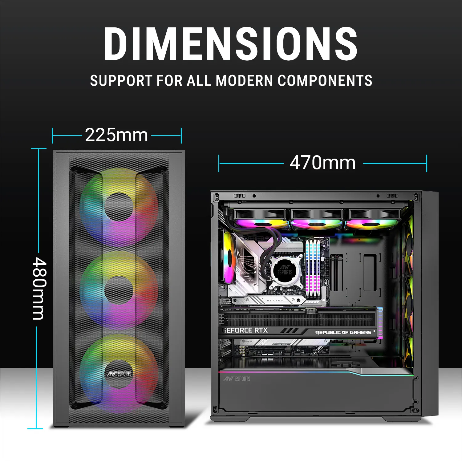 Ant Esports Gaming Cabinet Titan Core 360 Black view 3